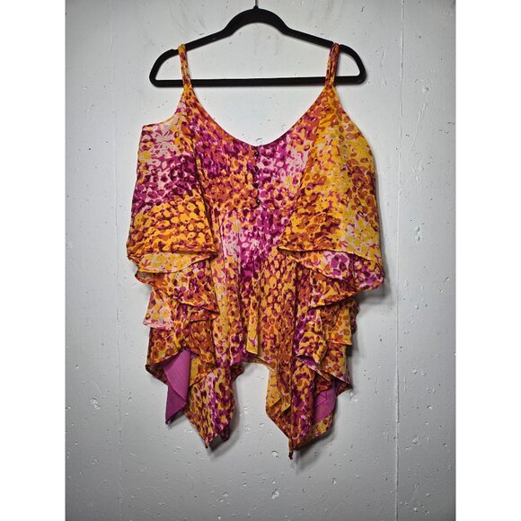 Platinum Design Collection Womens Asymmetrical Cold Shoulder Blouse Size 12 - Picture 1 of 10